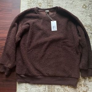 A New Day Sherpa Brown Pullover Size M